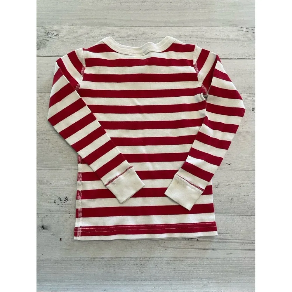 Hanna Andersson red white‎ striped pajamas top 100/4